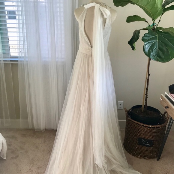 - Bliss Monique Lhuillier tulle beaded wedding dress - Picture 4 of 6